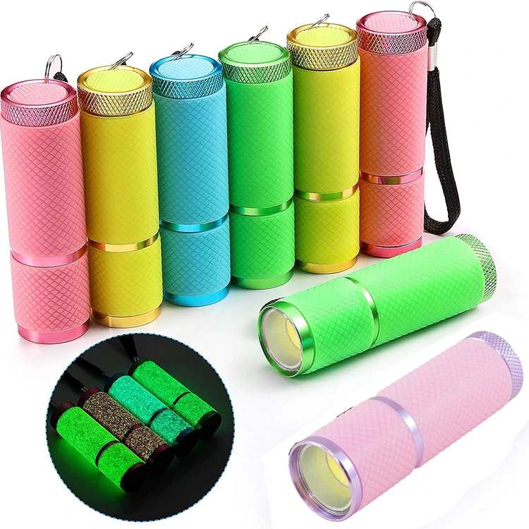 Rubber Coated Glow In Dark COB Mini Flashlight